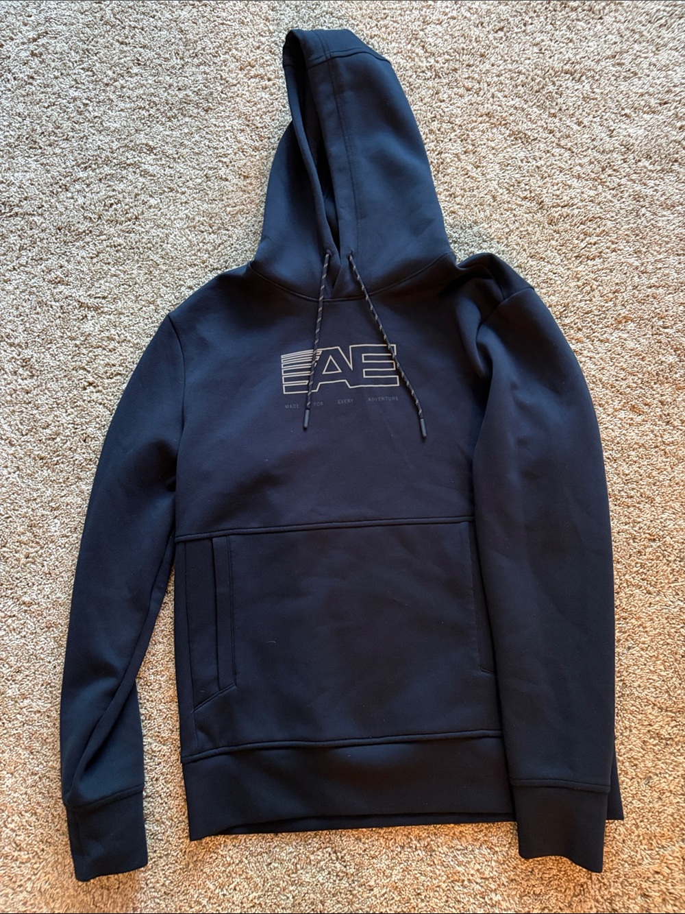 American Eagle Outfitters Dark Navy Pullover Hoodie with AE Logo